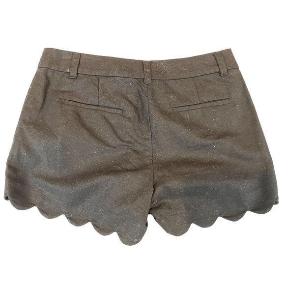 J. Crew Womens Shorts Scalloped Hem Chino Linen Blend H5623 SP18 Black Size 4 - Picture 3 of 10